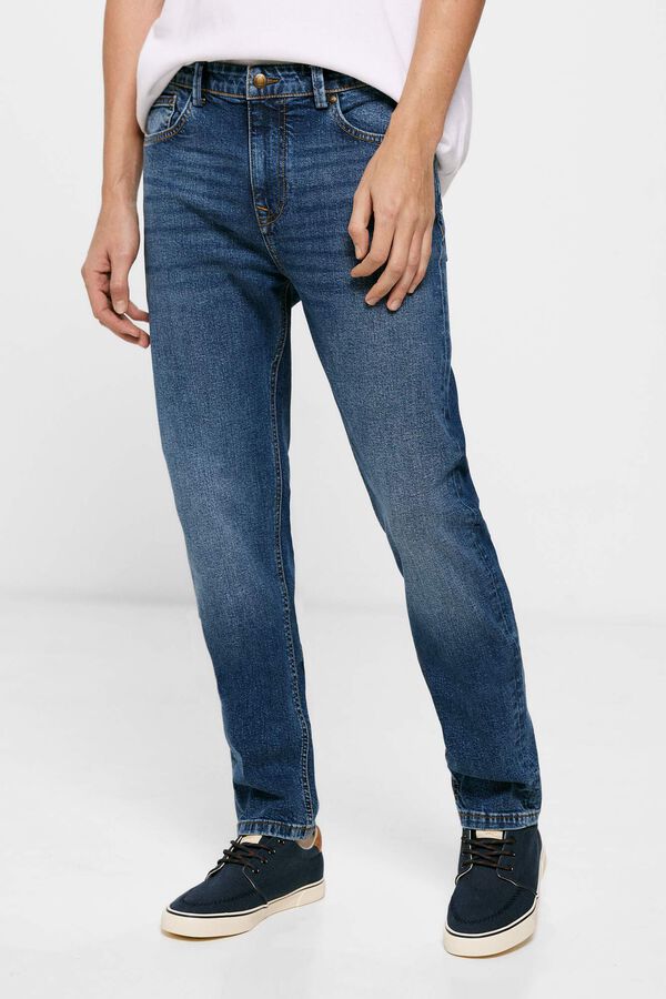 Springfield Jeans slim lavé foncé bleu