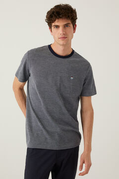 Springfield T-shirt piqu&eacute; logo azulado