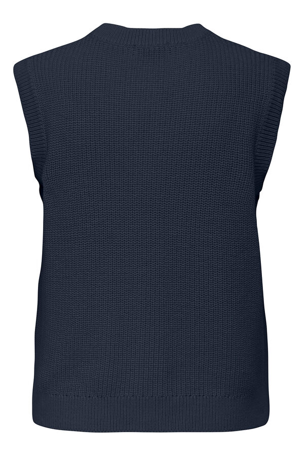 JDY Buttoned jersey-knit gilet blue