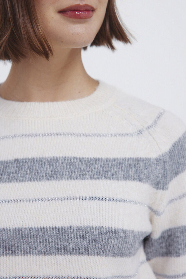 Springfield Lurex striped jumper beige