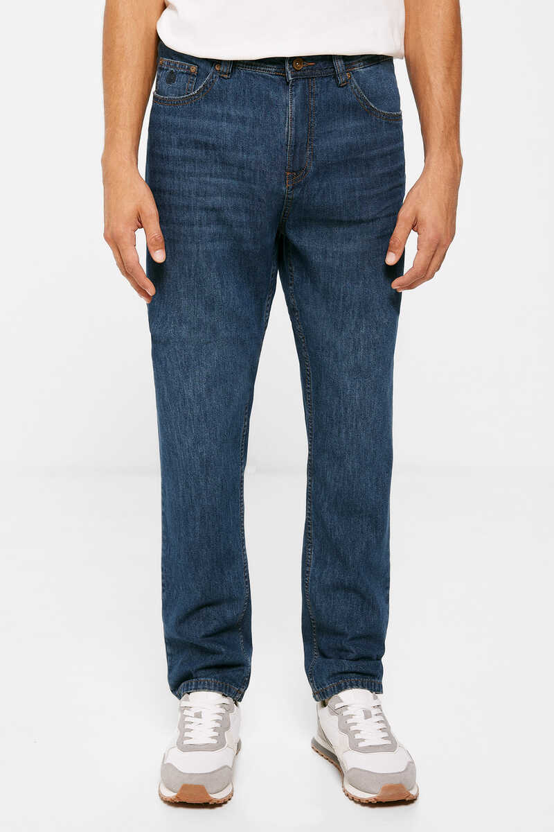 Springfield Medium-dark wash ultra-lightweight regular fit jeans bluish