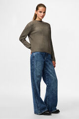 Pieces Reversible jersey knit cardigan with tie nude