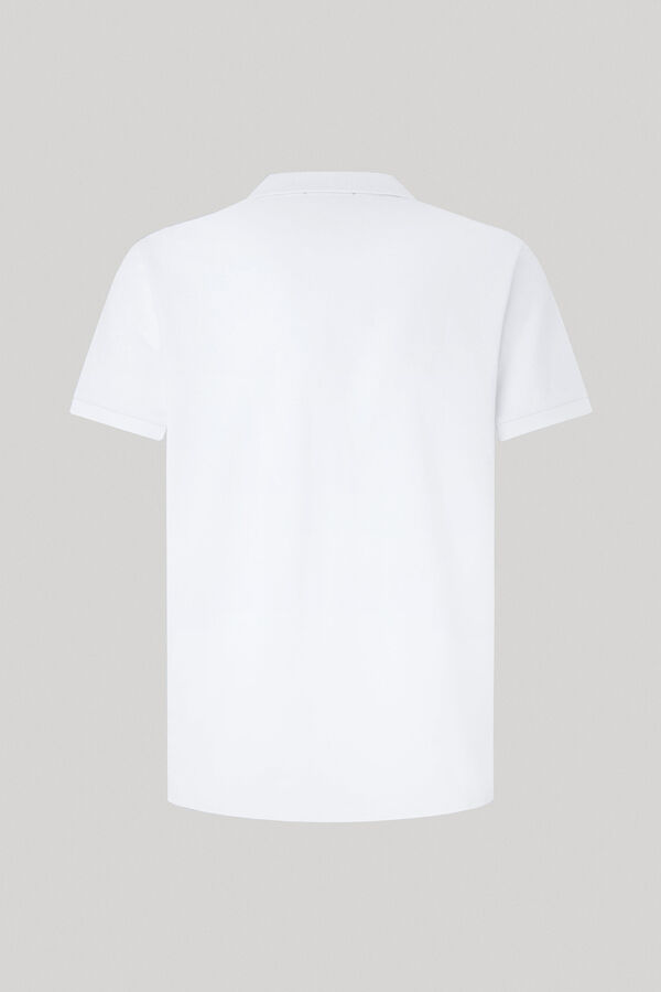 Springfield Piqué-Poloshirt mit Logostickerei blanco