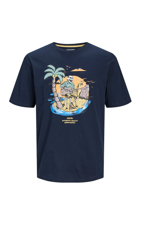 Springfield Skull print T-shirt navy