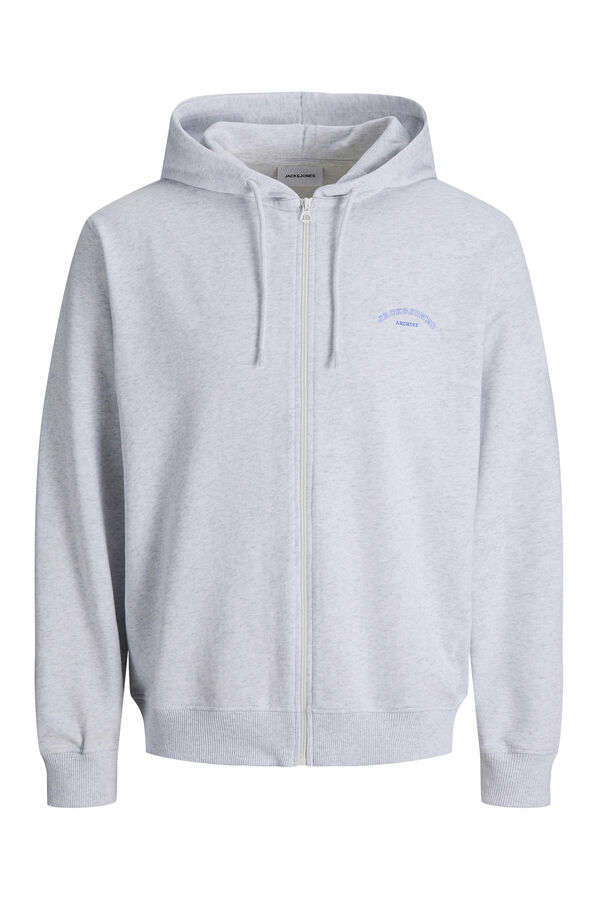 Jack & Jones Sudadera con cremallera relaxed gris