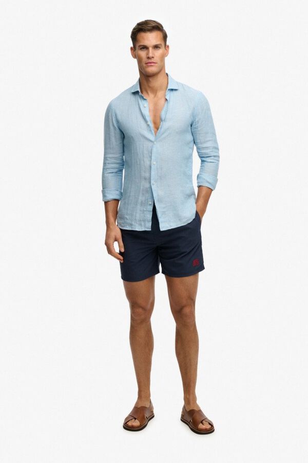 Superdry Plain basic with logo swimwear blue