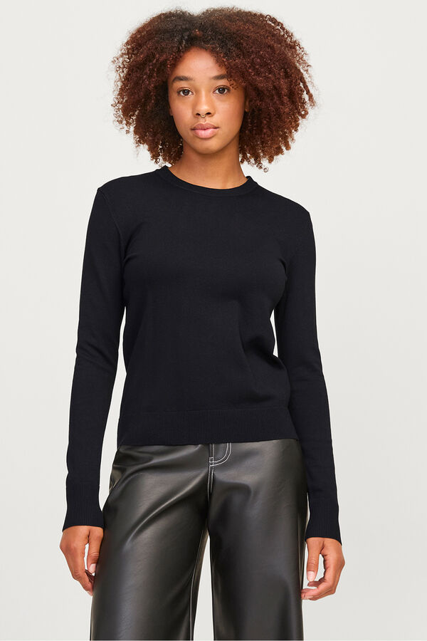 Jack & Jones Su&eacute;ter de malha slim fit preto