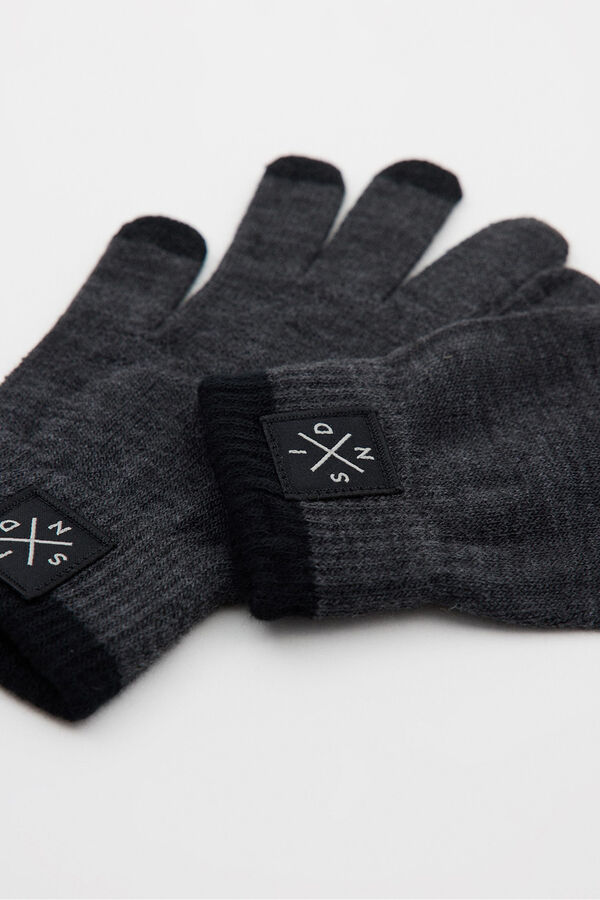 Inside Guantes de punto t&aacute;ctiles gris