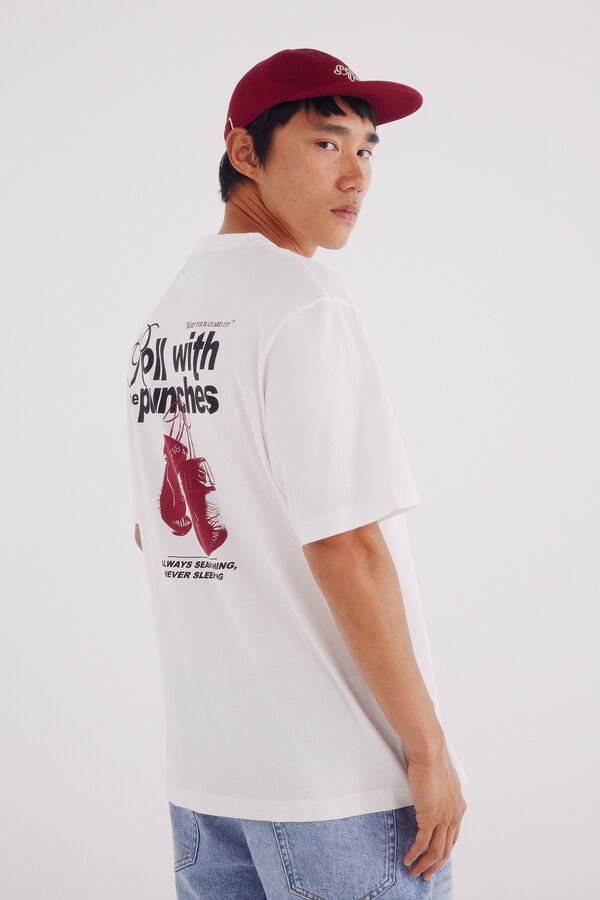 Springfield T-shirt « Roulez avec des coups de poing » beige