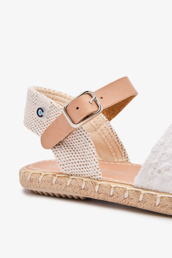 Conguitos Embroidered espadrilles with buckle white