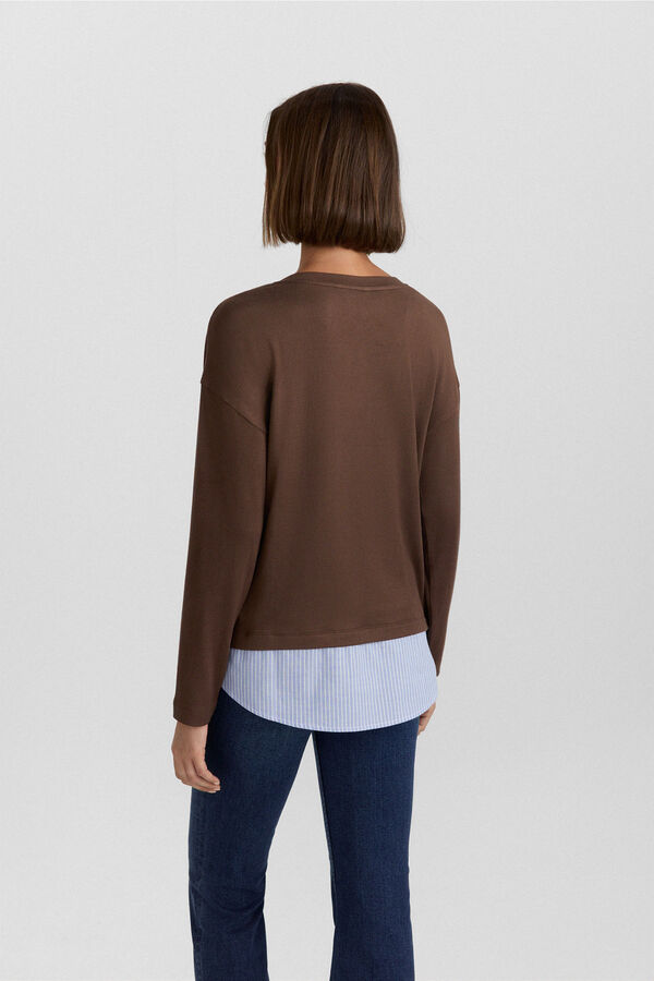 Springfield Two-tone basic T-shirt brown