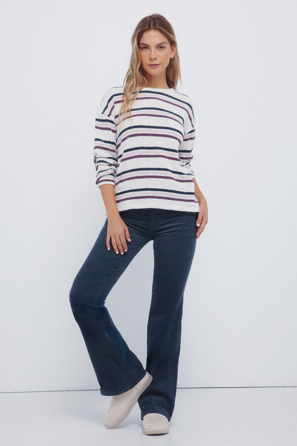 Springfield Double stripe chenille jumper mink