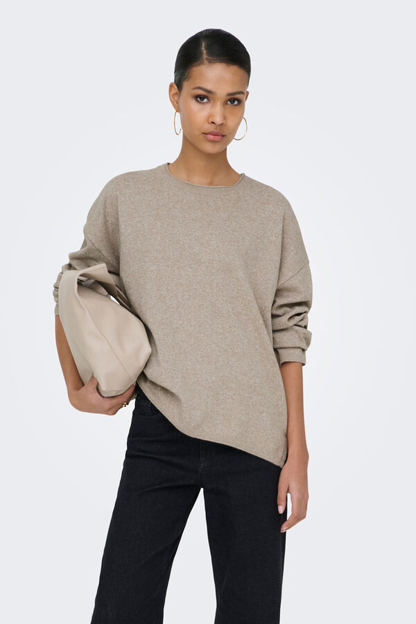 Only Round neck jumper marron