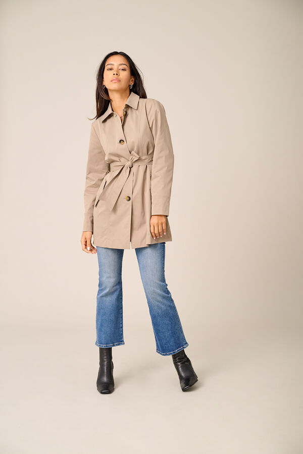 JDY Sobretudo com bot&otilde;es de cinto vison