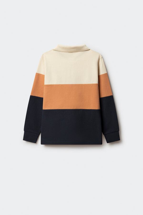 Springfield Kids Polo manga larga color block niño azul