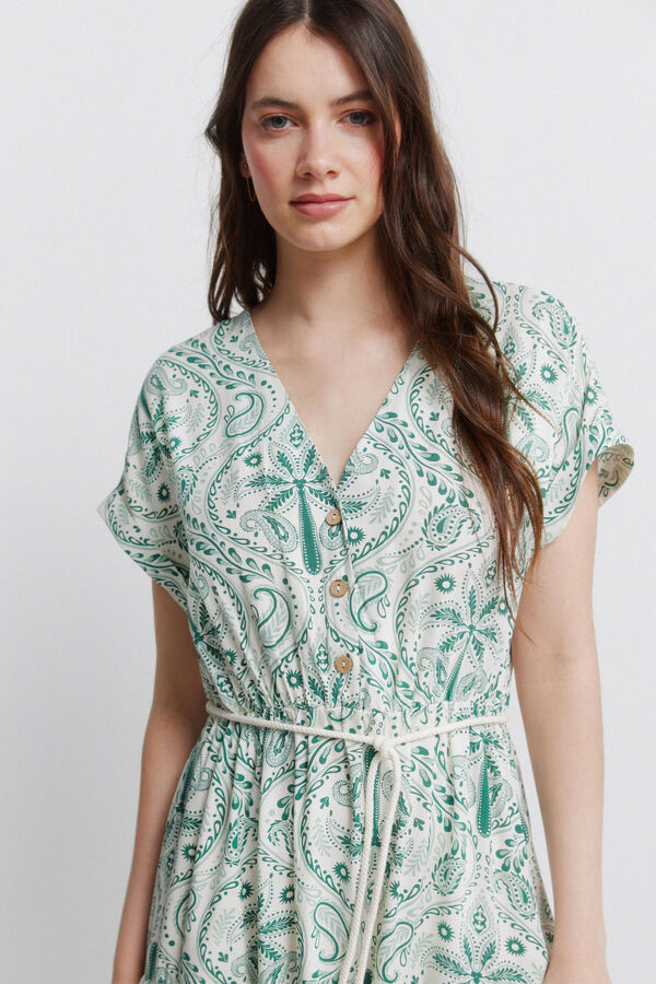 Springfield Paisley print midi dress printed