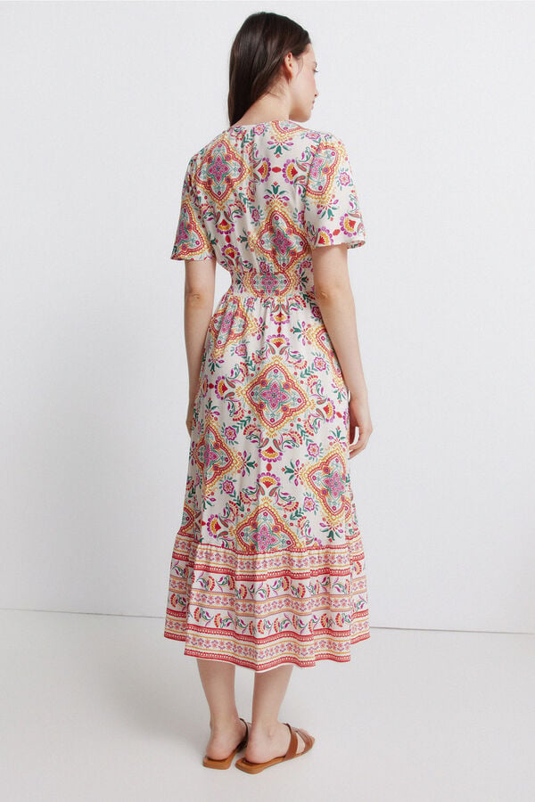 Springfield Printed midi dress printed