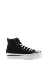 Victoria T&ecirc;nis cano alto de lona Victoria Tribu com plataforma dupla preto