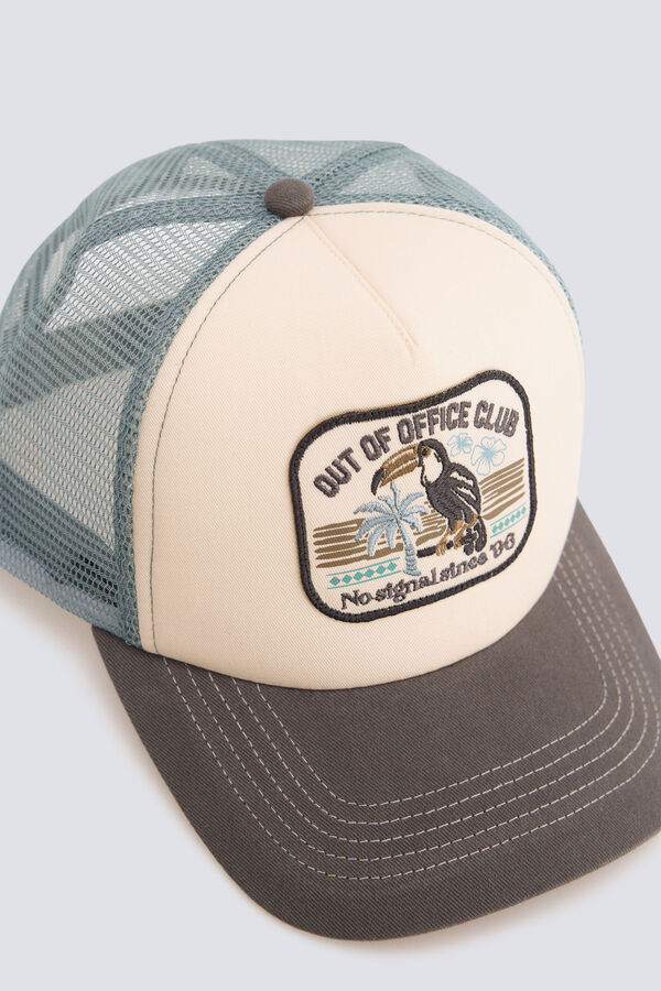 Springfield Bonnet trucker &agrave; visi&egrave;re contrastante gris