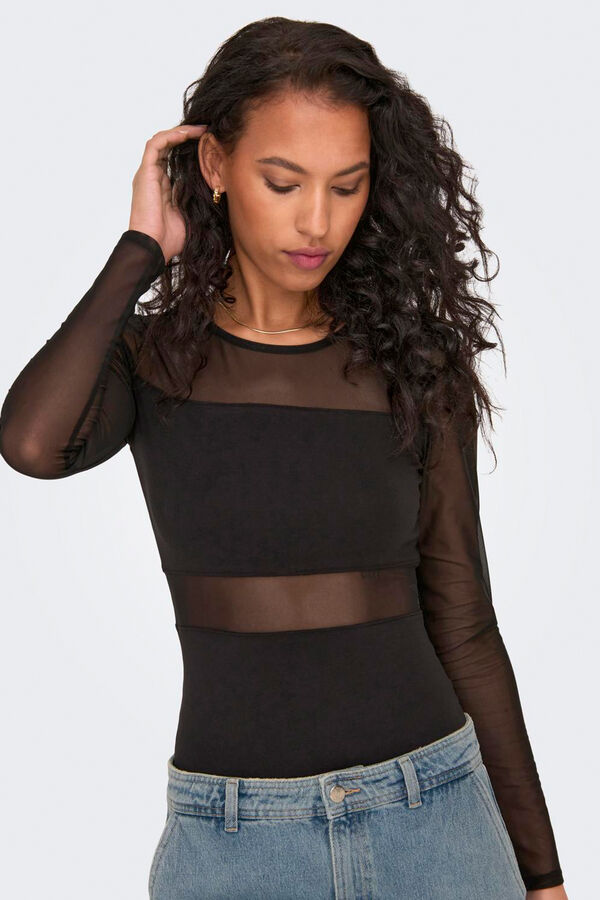 Only Semi-transparent tight body Crna