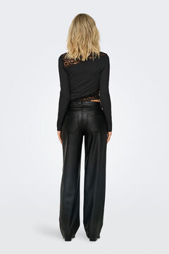 Only Wide-leg faux leather trouser