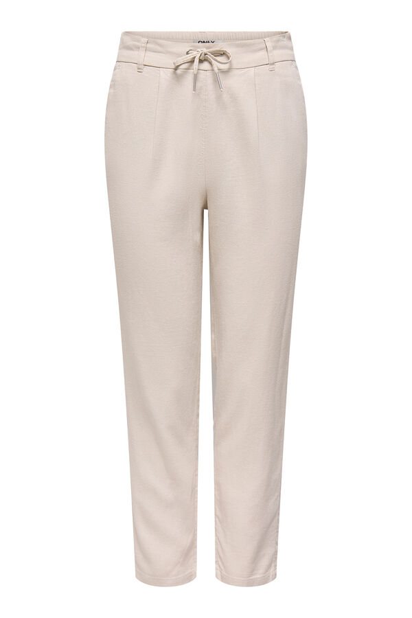 Only Pantal&oacute;n regular fit de lino gris