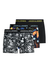 Jack & Jones Pack of 3 skull-print boxers black