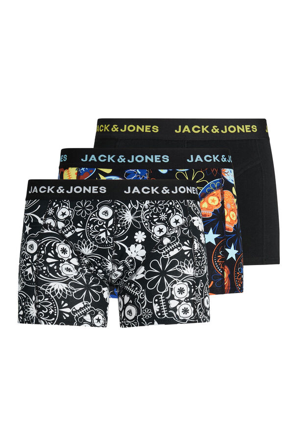 Jack & Jones Pack of 3 skull-print boxers black