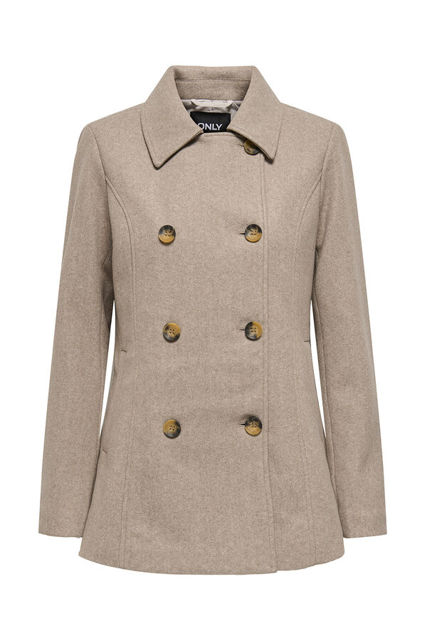 Only Sobretudo curto de pano cinzento