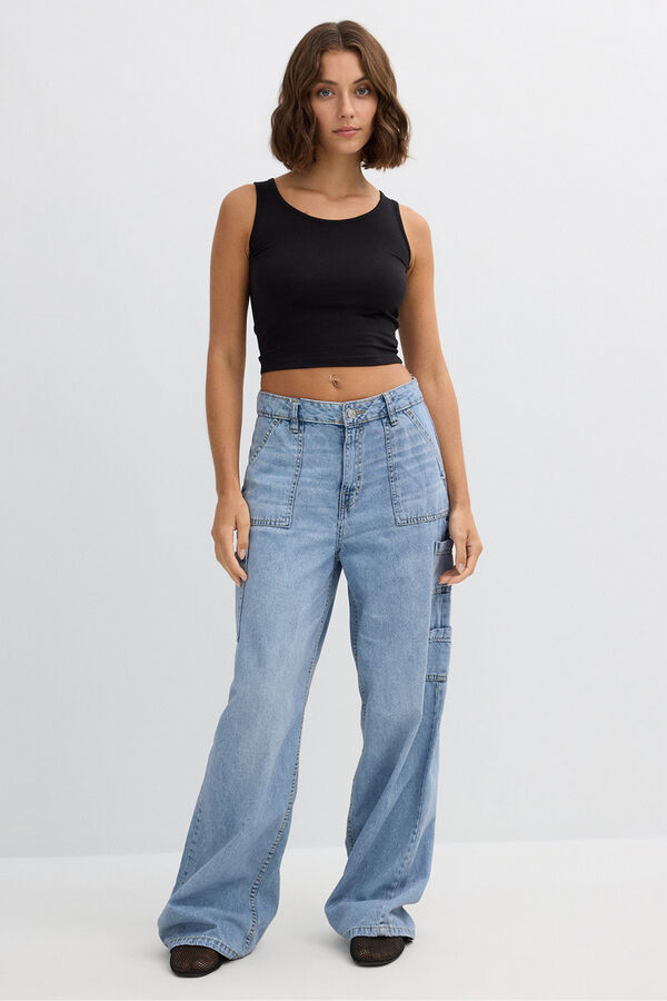 Inside Cal&ccedil;a Jeans de Perna Larga com Bolsos azul