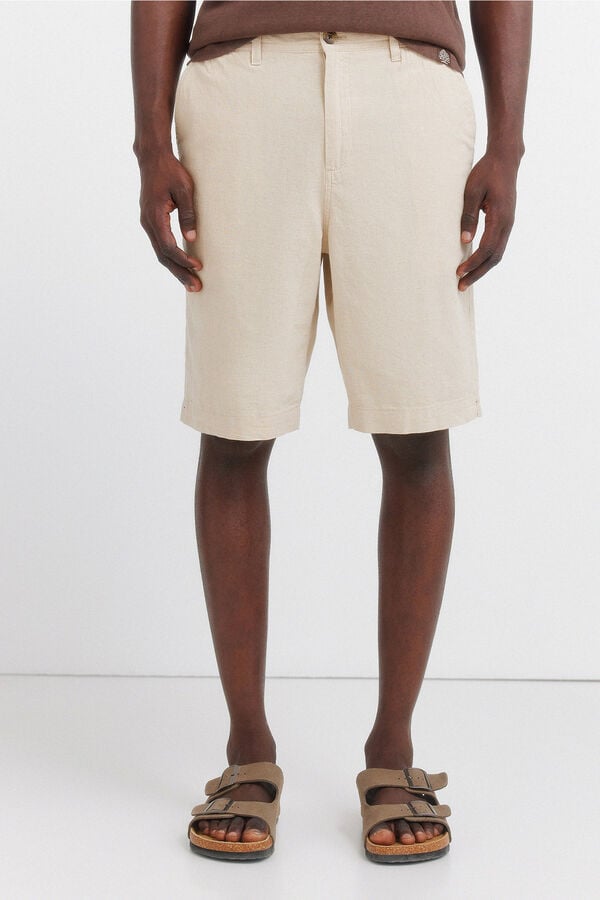 Springfield Linen relaxed fit Bermuda shorts brown