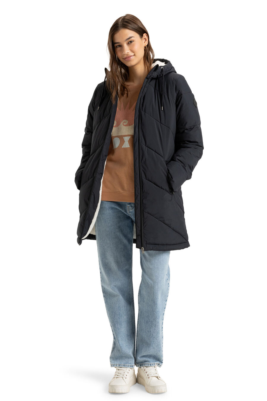 Better Weather - Chaqueta acolchada con capucha para mujer