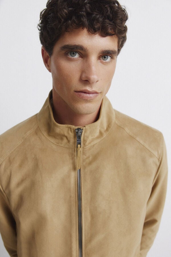 Springfield Faux suede jacket brown