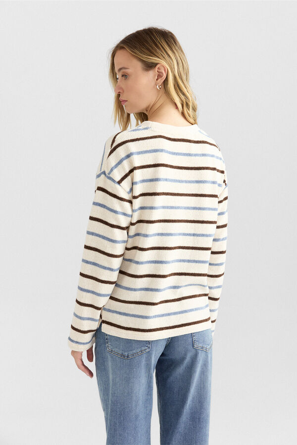 Springfield Fine striped thin jumper white
