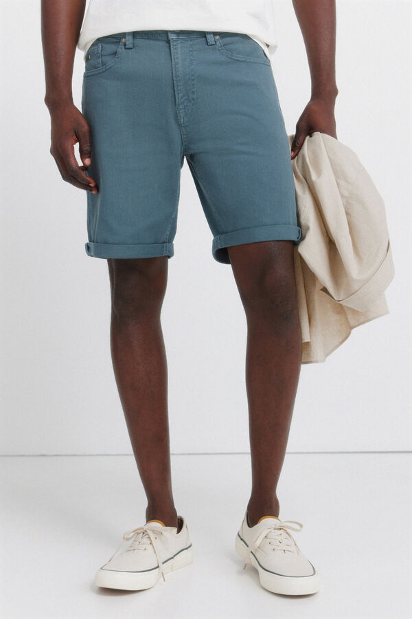 Springfield Washed 5-pocket slim fit Bermuda shorts blue