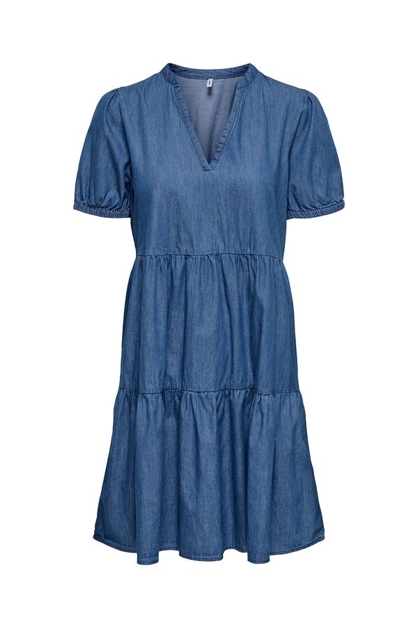 Only Vestido curto fluido azul