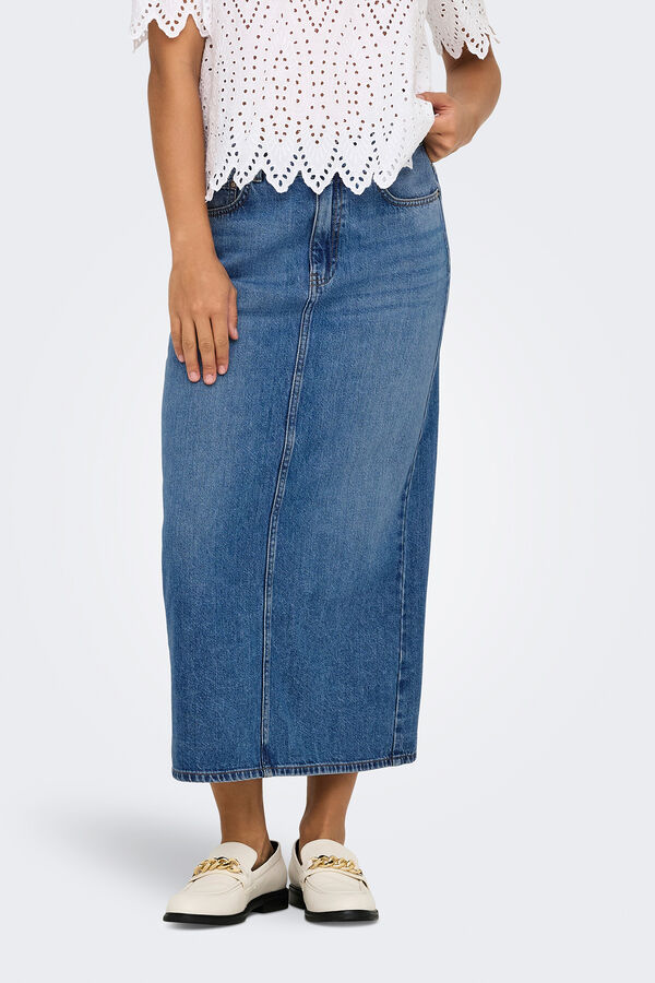 Only Denim midi skirt blue