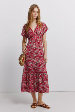 Springfield Kleid mit Fries-Print