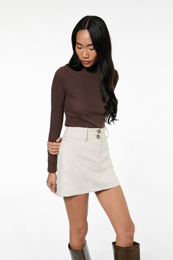 Koton T-shirt de gola alta cru