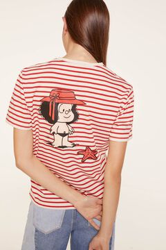 Springfield T-shirt às riscas Mafalda cinza