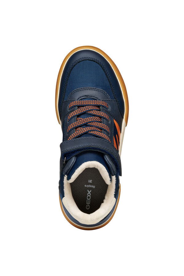 Geox Leather‑effect trainers blue
