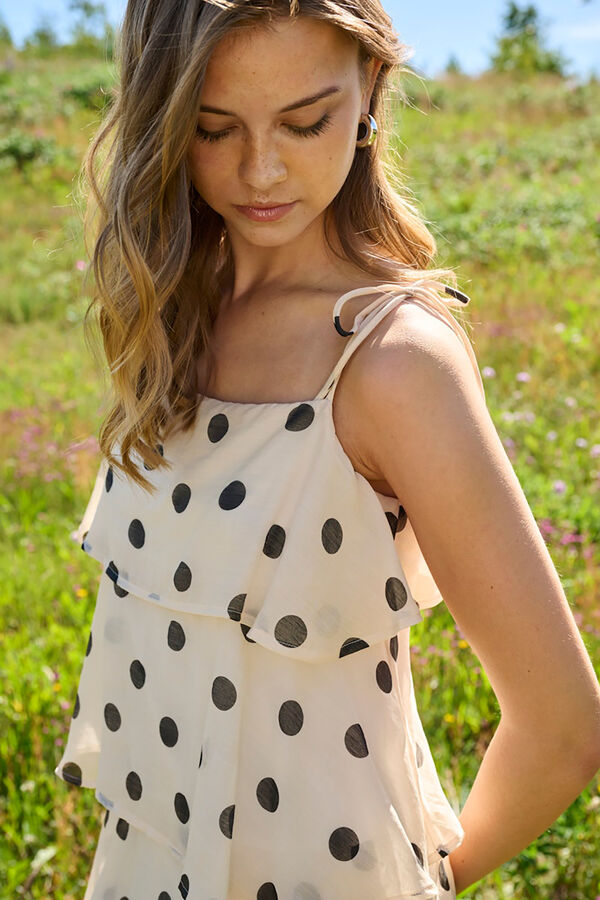 JDY Short dress with ruffles white