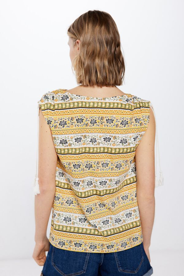 Springfield T-shirt estampada laço ombros  camelo