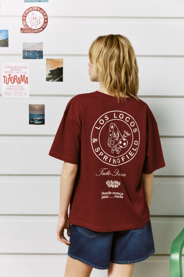 Springfield T-shirt &agrave; manches courtes "Los locos" rouge