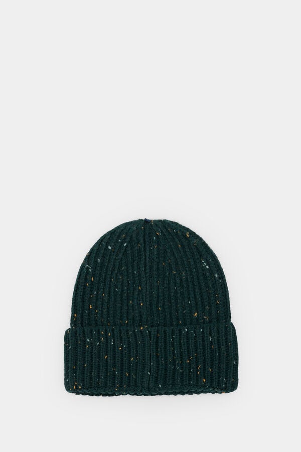 Springfield Neps jersey-knit beanie hat dark green