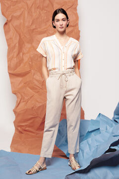 Springfield Linen belted trousers stone