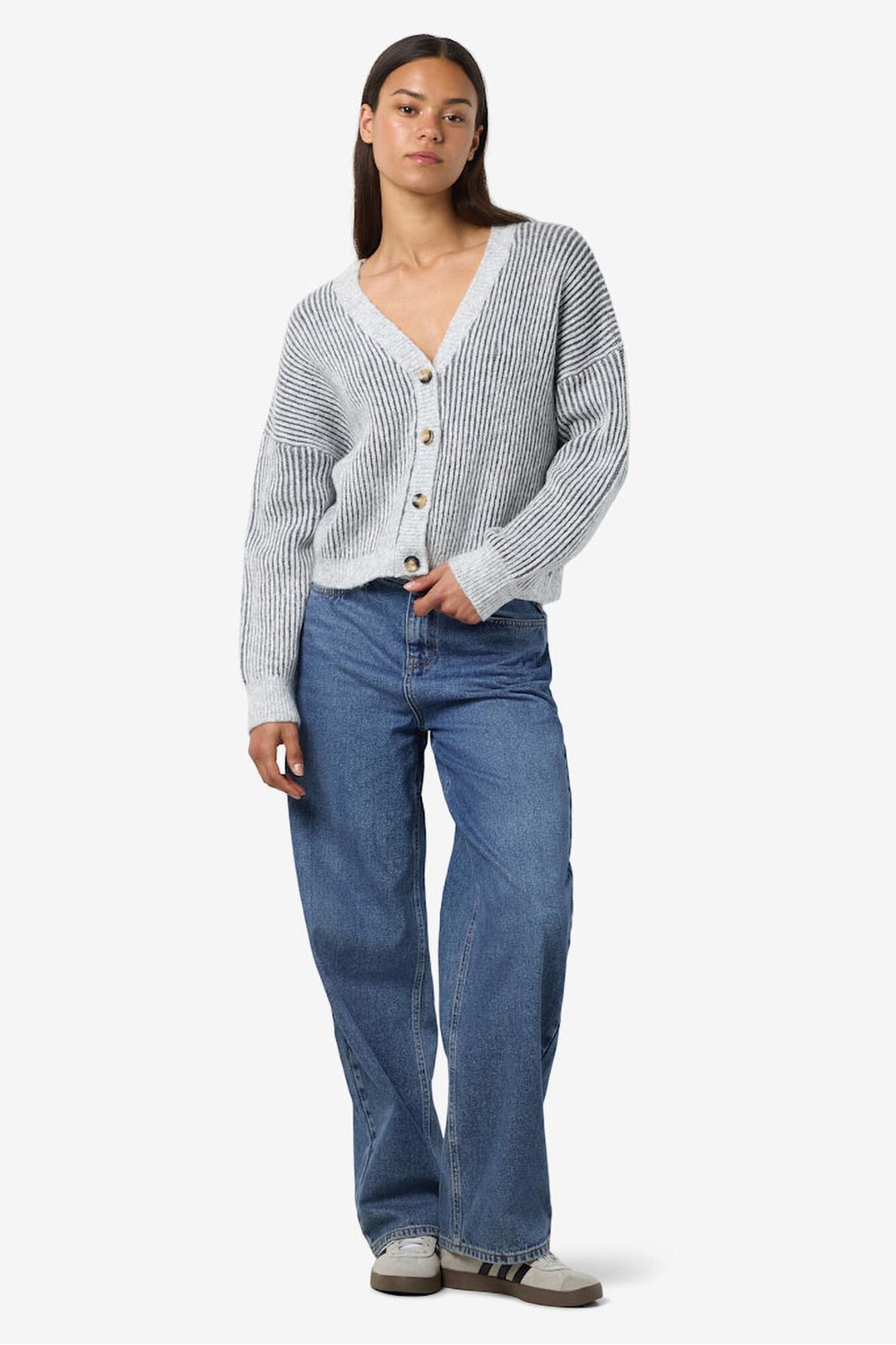 Noisy May Streifen mit V- Ausschnitt