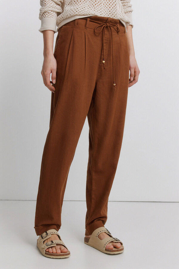 Springfield Linen trousers nude