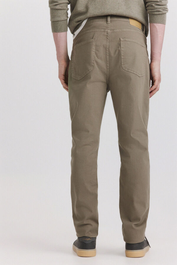 Springfield Pantalone sa 5 džepova slim kroja ispranog izgleda Kaki