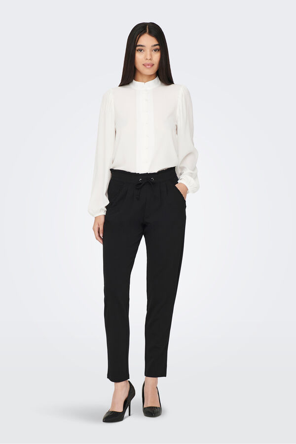 JDY Straight trousers with darts black